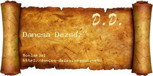 Dancsa Dezső névjegykártya
