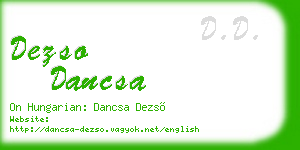 dezso dancsa business card